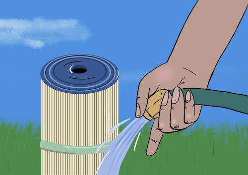 Gartenwhirlpool Filter ausspülen