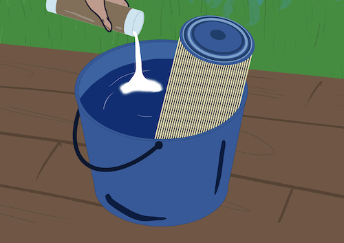 Outdoor Whirlpool Filter einweichen
